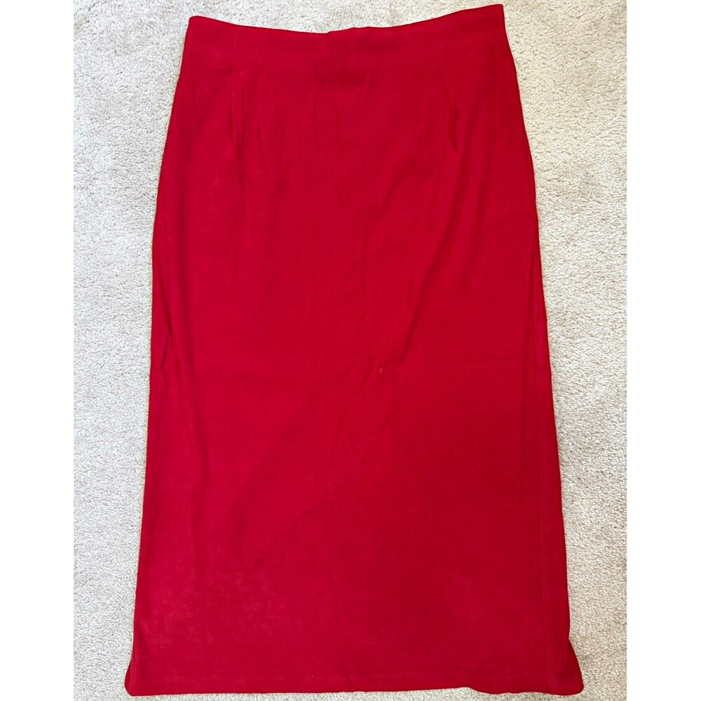 Briggs Women’s Size 14 Red Holiday Christmas Skirt Midi A-Line Brushed Texture
